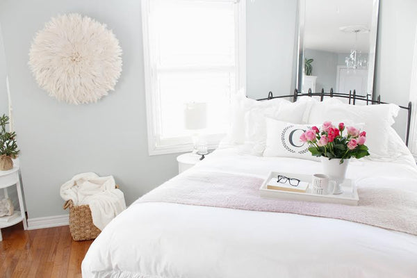 shabby chic, farmhouse glam, bed linen