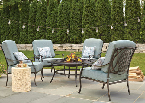 fire pit, summer style, porch and patio, summer fire pit, outdoor decor, linen