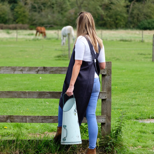Cross Back Apron in Washed Linen. Its tough! - Linen