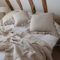 Ruffled Euro Sham Cover - Linen